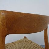 Model 77 Dining Chair in Teak and Papercord by Niels Otto Møller for J.L. Møllers, 1960s