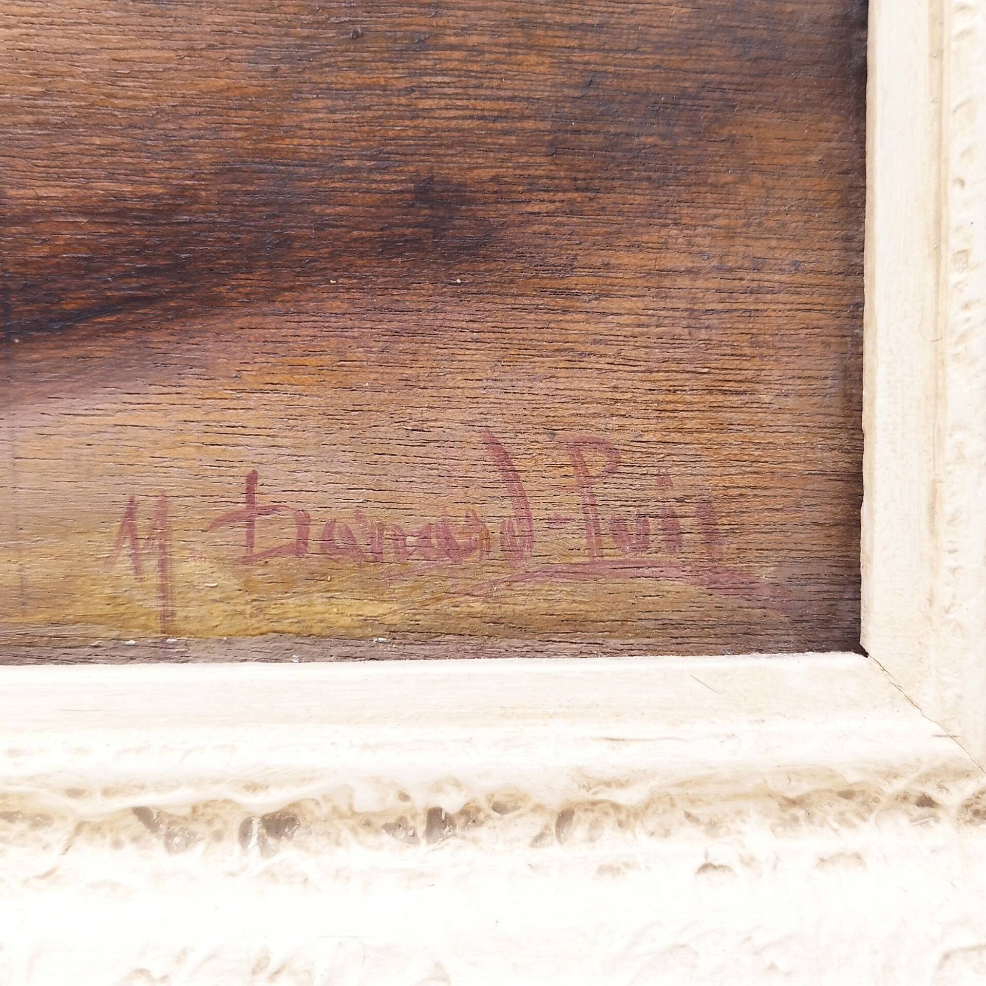 Oil on panel bouquet of anemones Marthe Puig