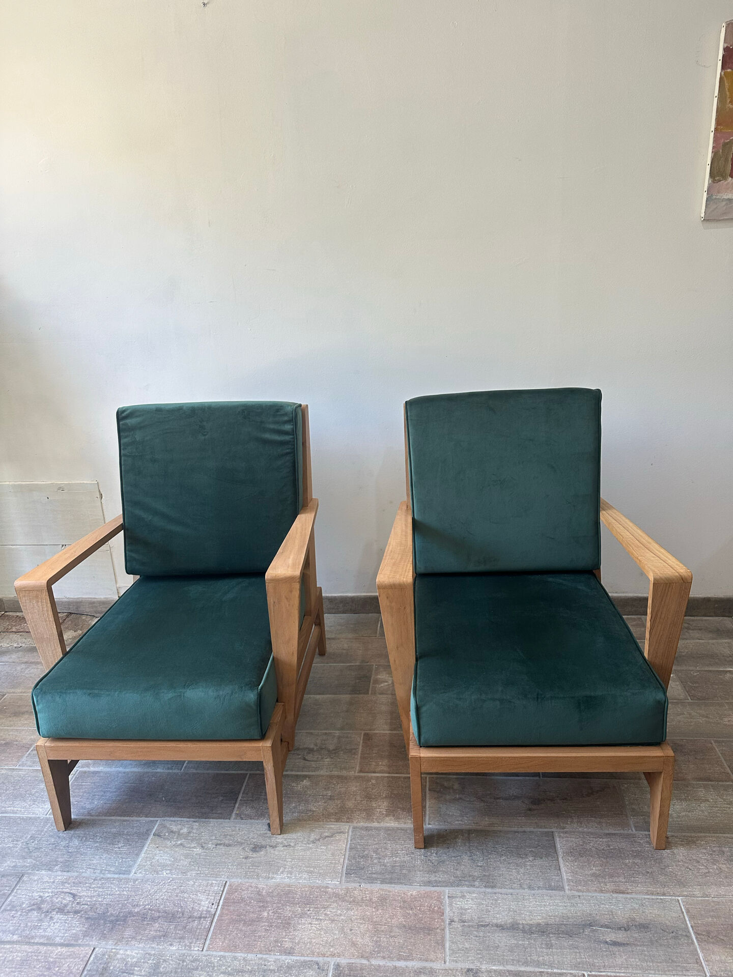 Paire de Fauteuils en chêne 60s