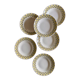 Set of 6 vintage hollow plates with yellow and black décor