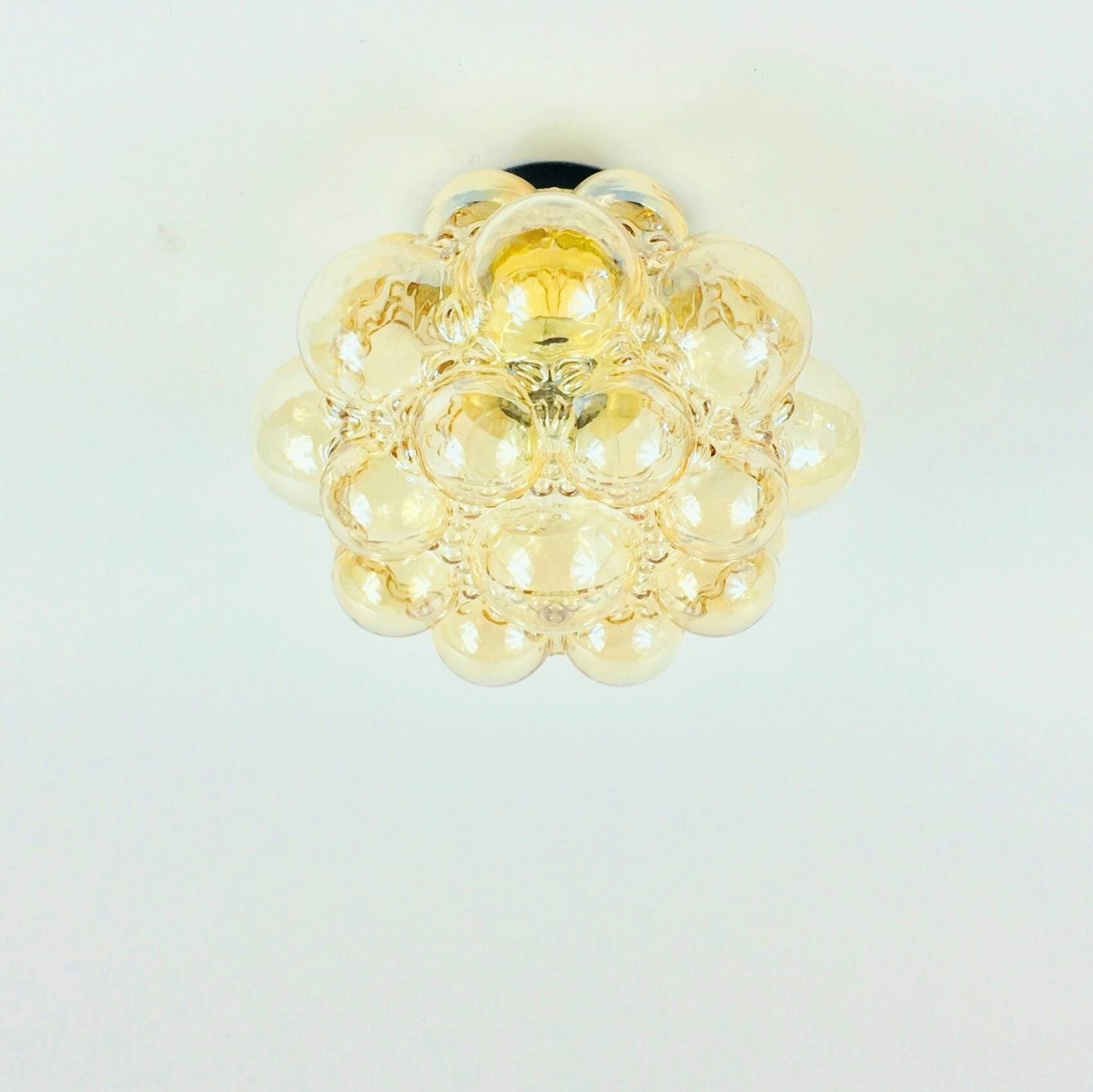 1 of 3 Mid-Century Bubble Glass Ceiling Lights by H.Tynell for Limburg, 70s