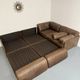 Modular corner sofa DS-76 in brown leather, designed by De Sede, 1980s.