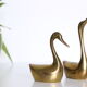 Brass goose duo, vintage paper press