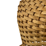 Midcentury Scandinavian rattan wicker mushroom floor lamp, 1960s