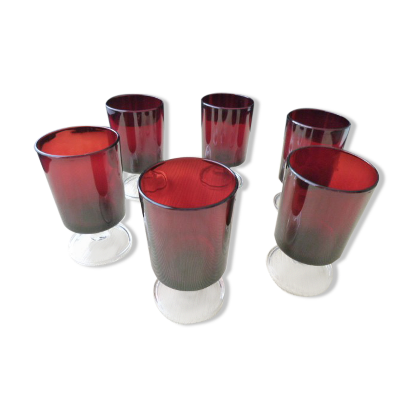 Set of 6 luminarc vintage wine glasses 70s