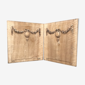 Pair of decorative wood carved panels