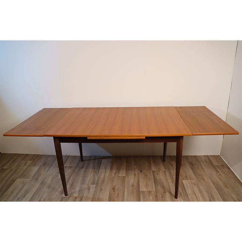Extendable Scandinavian teak meal table around 1960