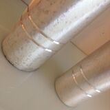 Pair of vases metal rolls brushed silver / vintage year old 70