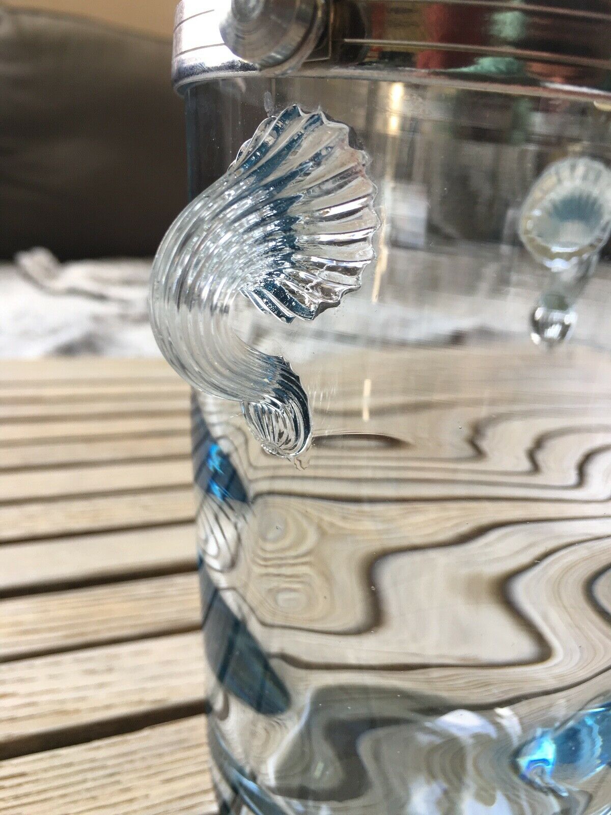 Sceau à glace en verre vintage art deco