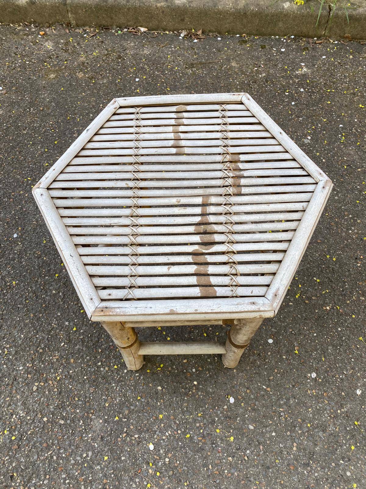 Table basse en bambou années 60