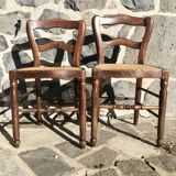 Paire de chaises cannage et bois tourné, circa 1920