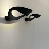 Applique Artemide Mesmeri vintage, noir mat, Italie 1980