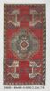 Tapis oriental vintage rouge et vert 2x3, 48x89 cm