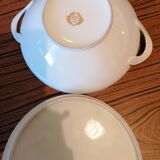 Oval serving dish and soup tureen in Limoges porcelain GDA ("Viviane")