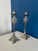 Set of 2 Art Deco Style Metal Candlesticks - Elegant and Vintage Candle Holders