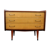Chest of drawers 60s-spindle feet-vintage laquered dresser