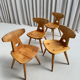Set of 4 solid pine chairs. Designed by Jacob Kielland-Brandt for I. Christiansen, Denmark, 1960s.