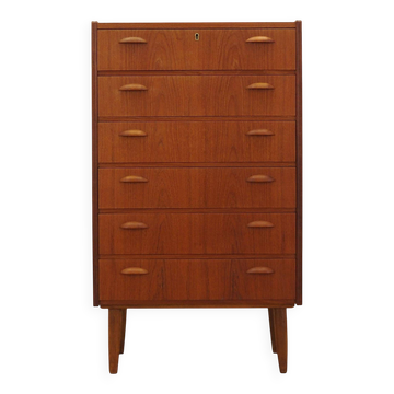 Teak chest of drawers, Danish design, 1970s, made in Denmark