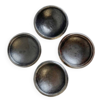 Set of 2 Abron S black terracotta bowls Raw bowl African artisanal bowl