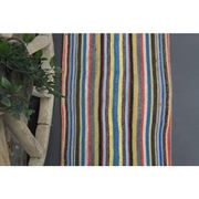 1970s Vintage Turkish Oushak Handmade Wool Cotton Blue Runner Rug 56x229