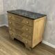 Commode art déco marbre noir chêne massif décapé