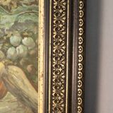 Tableau décoratif scène galante dans cadre noir et doré