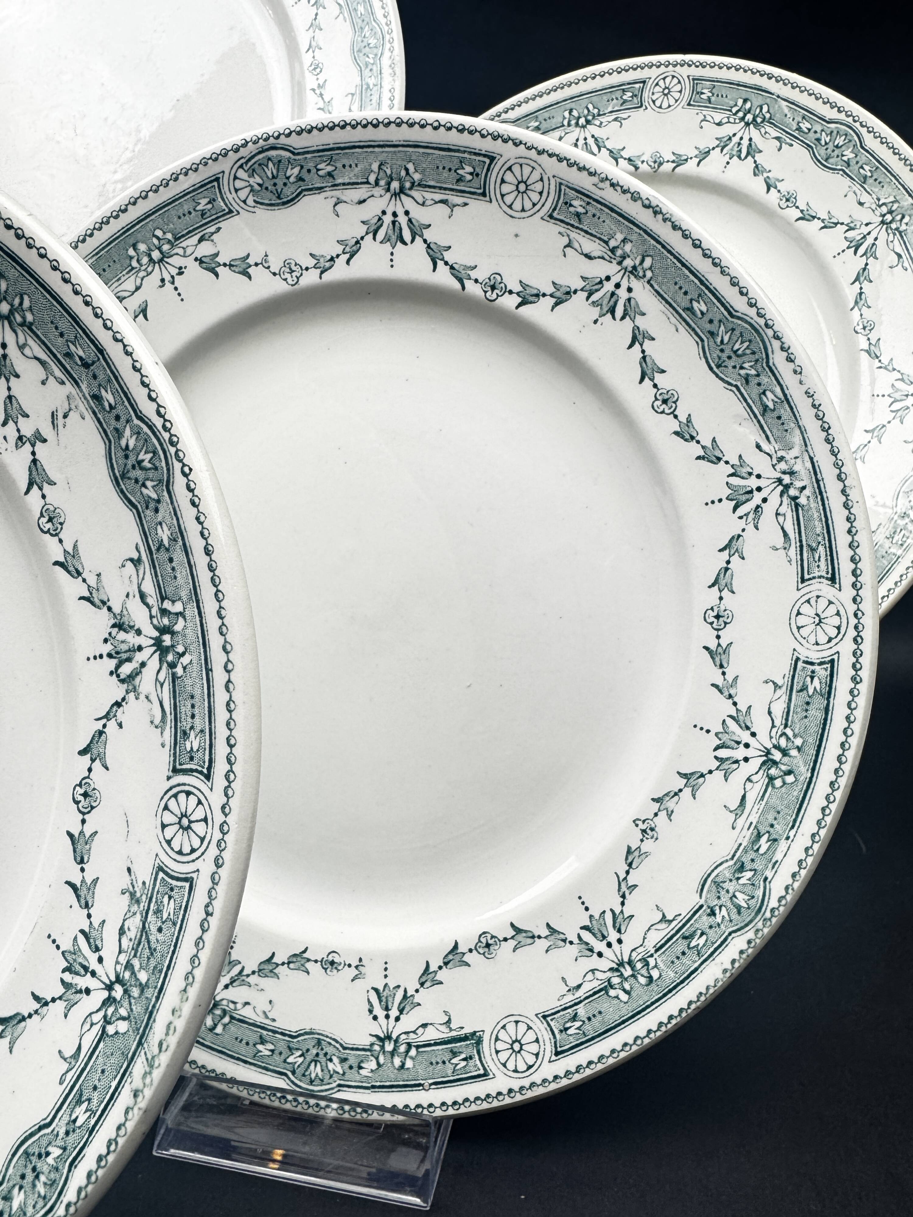 Set of 6 old earthenware plates Moulin des Loups & Hamage – Provence model – Terre de Fer