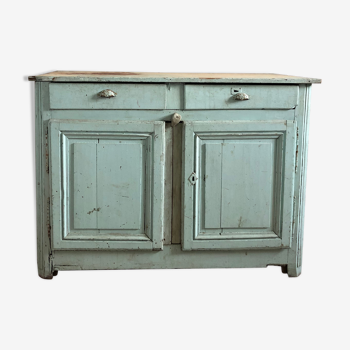 Ancien buffet fin XIXème patine bleue