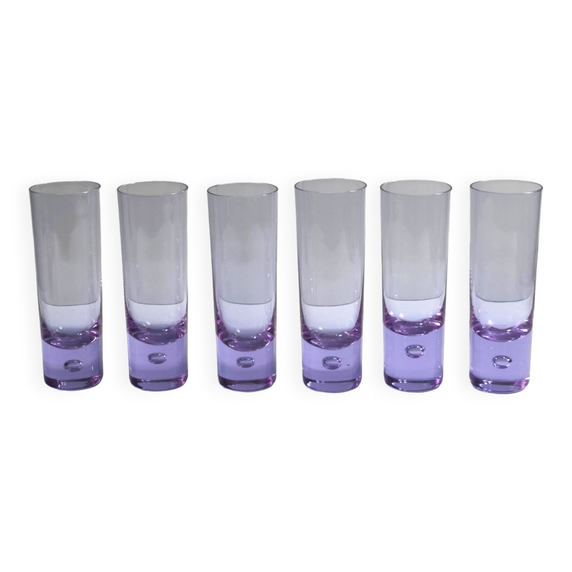 Six verres à long drink en alexandrite de Sergio Asti pour Arnolfo di Cambio - 1970