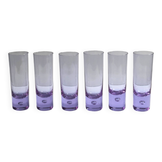 6 Alexandrite Longdrink Glasses by Sergio Asti for Arnolfo di Cambio - 1970