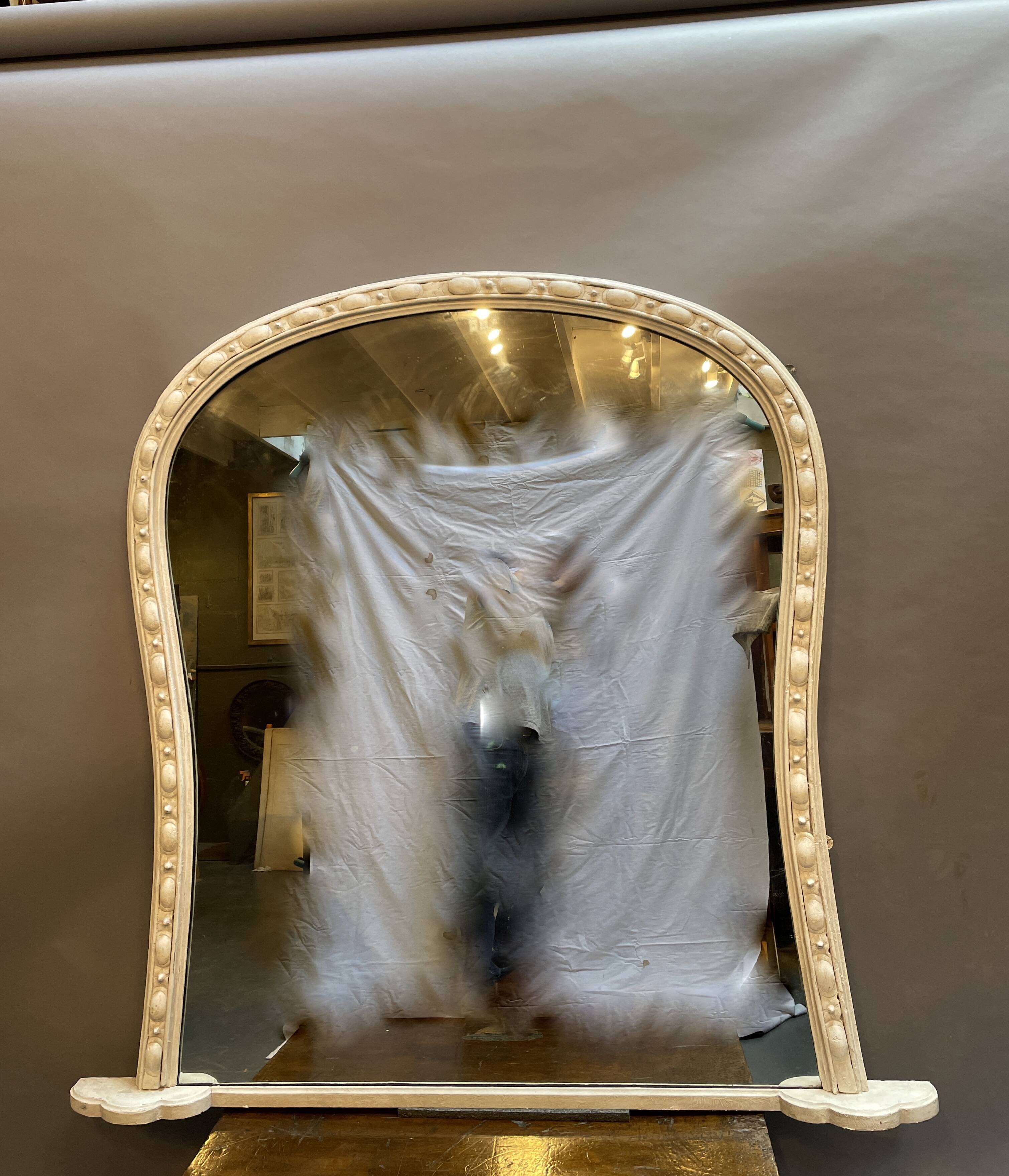 Large C19th Painted Overmantle Mirror