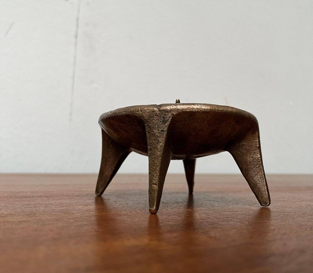 Brutalist Mid-Century Candle Holder in Bronze, 1960s