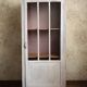 Small Parisian Art Deco glass cabinet with white patina - a timeless classic.