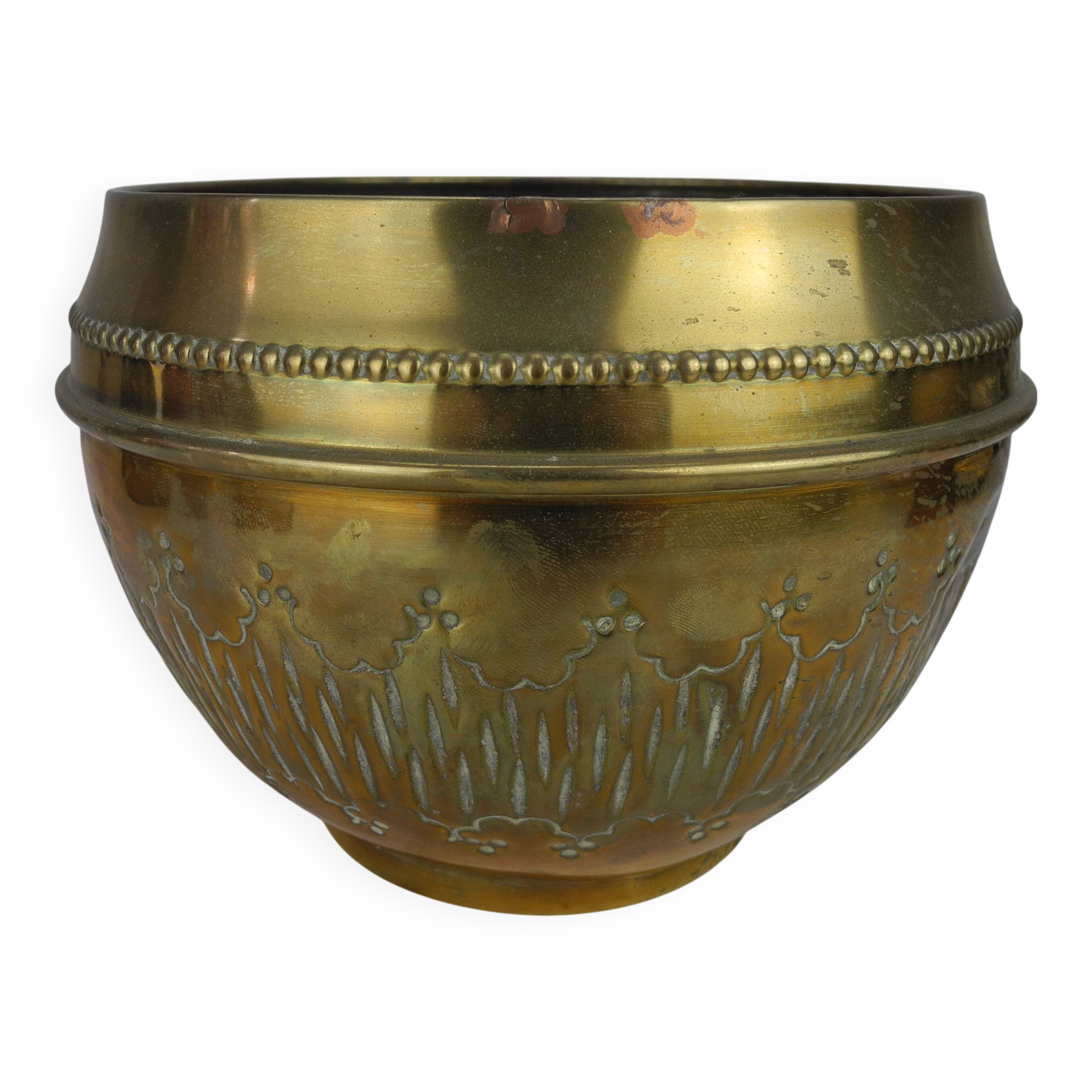 old gilded brass flower pot shabby chic old brass flowers pot