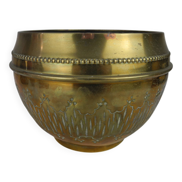 old gilded brass flower pot shabby chic old brass flowers pot