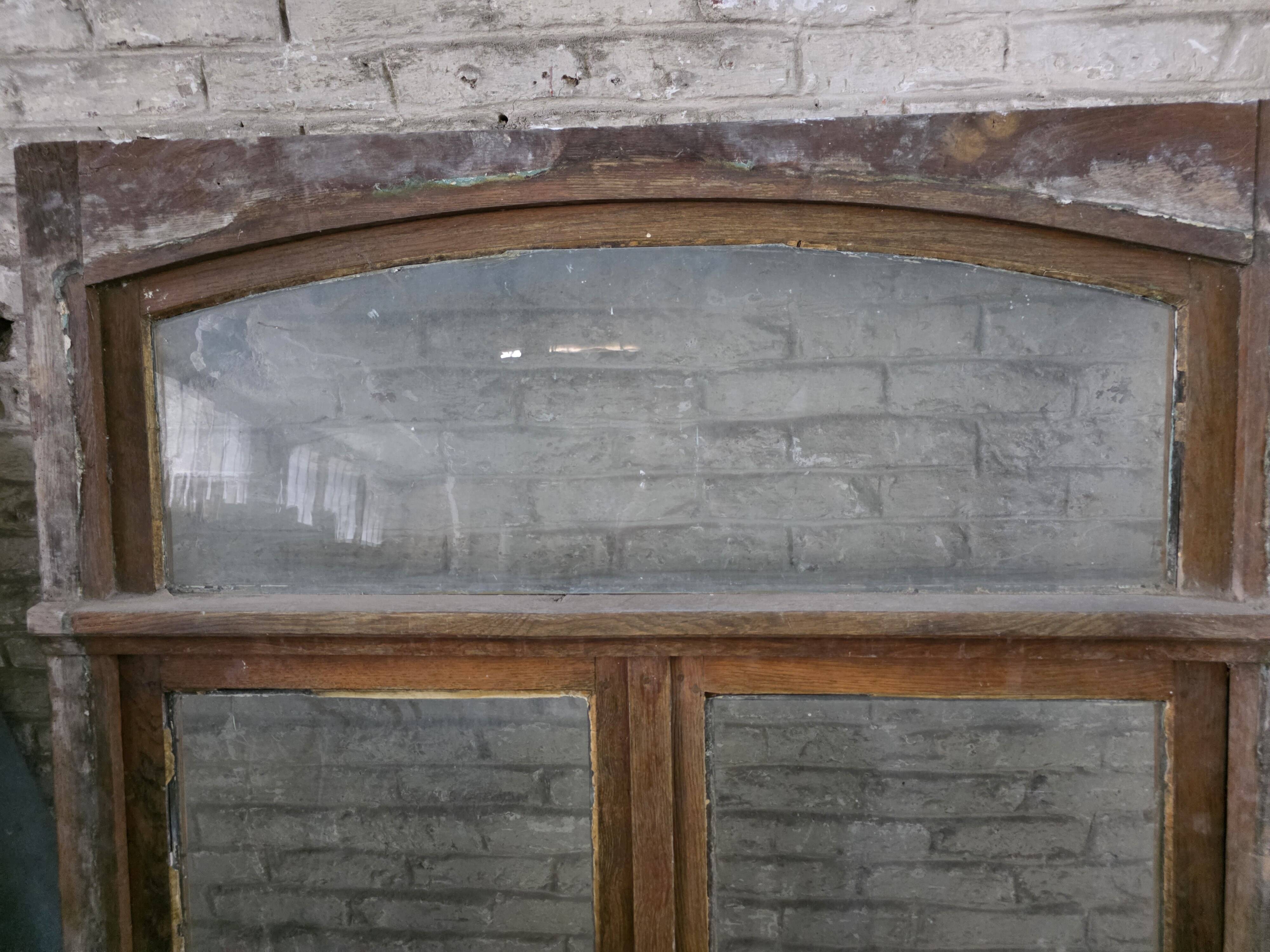 Pair of solid oak windows from the early 20th century.
