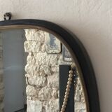 Mirror rear-view mirror free form and its matching coat hanger steel and brass