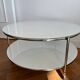 IKEA white glass coffee table by Ehlen Johansson, 1980s