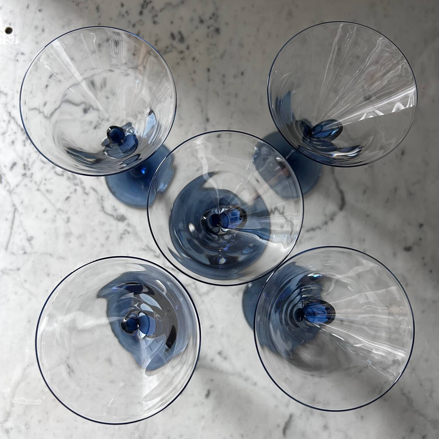 Service of 5 tulip cups