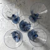 Service of 5 tulip cups