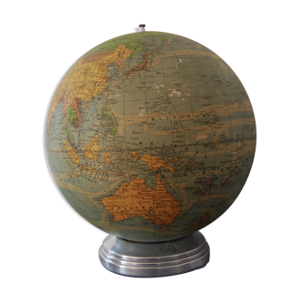 Globe terrestre lumineux Perrina en verre
