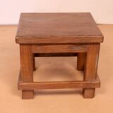 Table de chevet d’atelier en teck birman