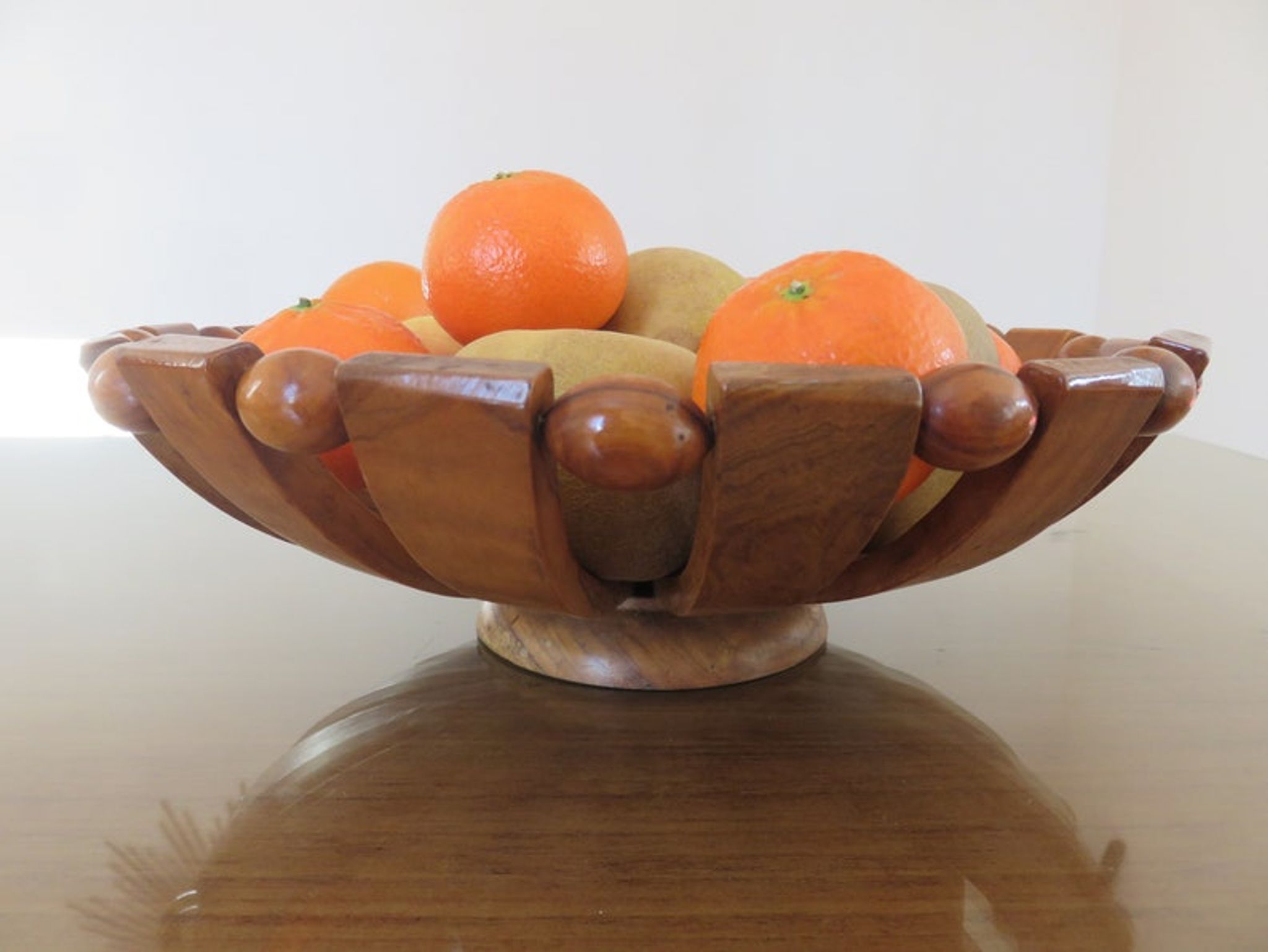 Teak fruit basket Scandinavian style 60s 70s