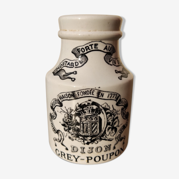 Mustard pot in earthenware , Dijon Grey-Poupon