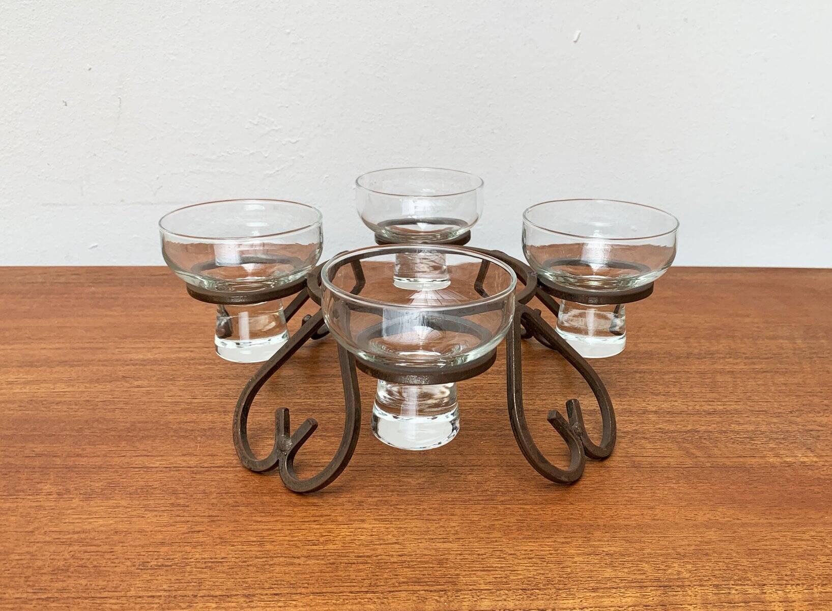 Danish chandelier in metal and glass, 1960s