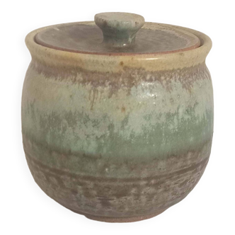 Enamelled stoneware candy box 1970s Height 11.5 cm