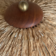 Scandinavian tripod reading lamp in teak and brass.