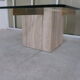 70s travertine and brass coffee table