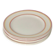 set of 6 Digoin Sarreguemines flat plates with red and yellow edging 1960