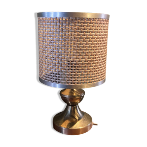 Lampe Mid Century en - cannage